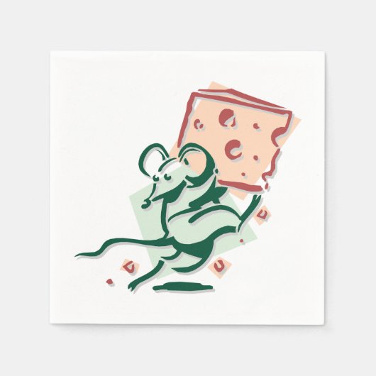 Serviette En Papier Souris Prise de papier au fromage Naples (Devant)