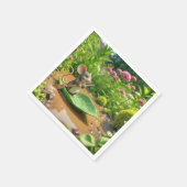 Serviette En Papier Souris ramer un bateau à feuilles vertes (Coin)