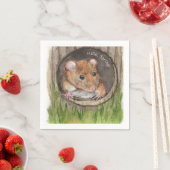 Serviette En Papier Souris rustique aquarelle (En situation)