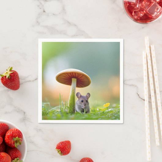 Serviette En Papier Souris Sous Un Champion (En situation)