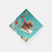 Serviette En Papier Souris volant un avion en papier (Coin)