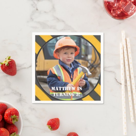 Serviette En Papier Sous Construction Boy's Birthday Bash (En situation)