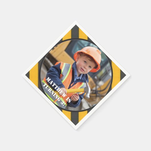 Serviette En Papier Sous Construction Boy's Birthday Bash (Coin)