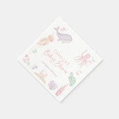 Serviette En Papier Sous la fille Baby shower de mer (Coin)