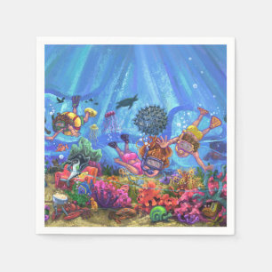 Serviette En Papier Sous la mer