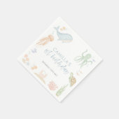 Serviette En Papier Sous la mer 1er anniversaire animal marin (Coin)