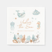 Serviette En Papier Sous la mer Anniversaire (Devant)