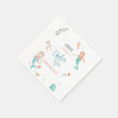 SERVIETTE EN PAPIER SOUS LA MER, ANNIVERSAIRE MERMAIN, COULEUR D'EAU M (Coin)