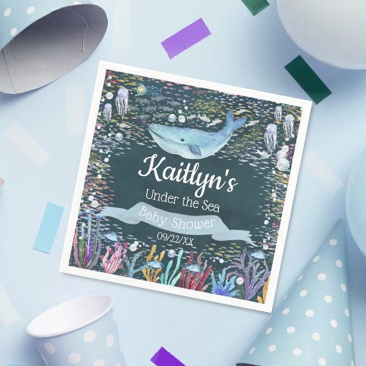 Serviette En Papier Sous la mer | Baby shower à thème océanique