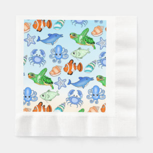Serviette En Papier Sous la mer   Baby shower Sea Creatures