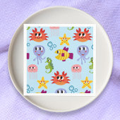 Serviette En Papier Sous la mer Créatures Whimsical Anniversaire