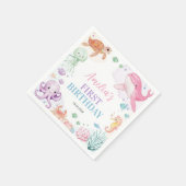 Serviette En Papier Sous la mer Cute Ocean Animals Anniversaire servie (Coin)
