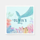 Serviette En Papier Sous la mer et la sirène (Devant)