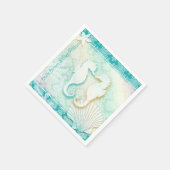 Serviette En Papier Sous la mer Mariage Whimsical Beach (Coin)