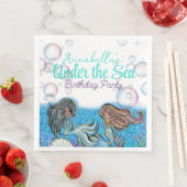 Serviette En Papier Sous la mer Petite Sirène Princesse Theme Party (En situation)