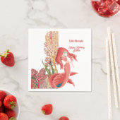 Serviette En Papier Sous la mer Rouge Sirène Coral Reef Anniversaire (En situation)