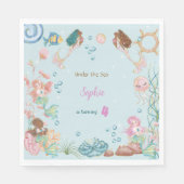 Serviette En Papier Sous la mer Sirènes anniversaire de enfant (Devant)