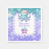 Serviette En Papier Sous le Baby shower d'aquarelle de mer (Devant)