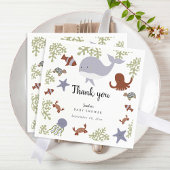 Serviette En Papier Sous le Baby shower de la mer Merci mignon