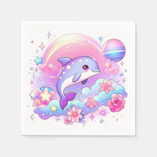 Serviette En Papier Sous le Baby shower majestueux des dauphins de la