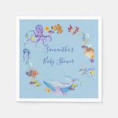 Serviette En Papier Sous le Baby shower marin (Devant)