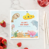Serviette En Papier Sous le Baby shower marin nautique (En situation)