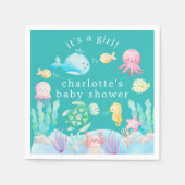 Serviette En Papier Sous le Baby shower Sea Adventure (Devant)