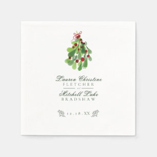 Serviette En Papier Sous le Mariage de Noël Mistletoe