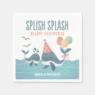 Serviette En Papier Sous l'eau de mer aquarelle Baleine Plage Baby Sho