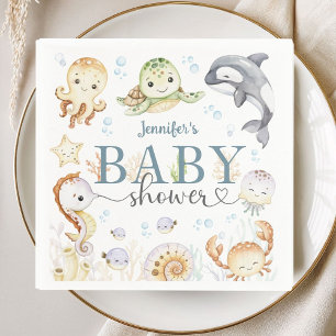 Serviette En Papier Sous l'océan Baby Shower Mixte