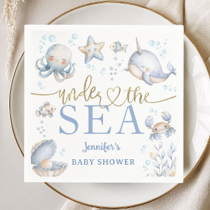 Serviette En Papier Sous l'océan Fille ou garçon Fête de naissance Ble