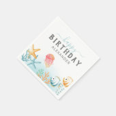 Serviette En Papier Sous l'océan Mer Bonne fête d'anniversaire (Coin)
