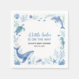 Serviette En Papier Sous l'Océan Papier pour Baby Shower Petit Marin