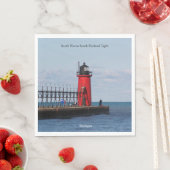 Serviette En Papier South Haven South Pierhead Light napkin (En situation)