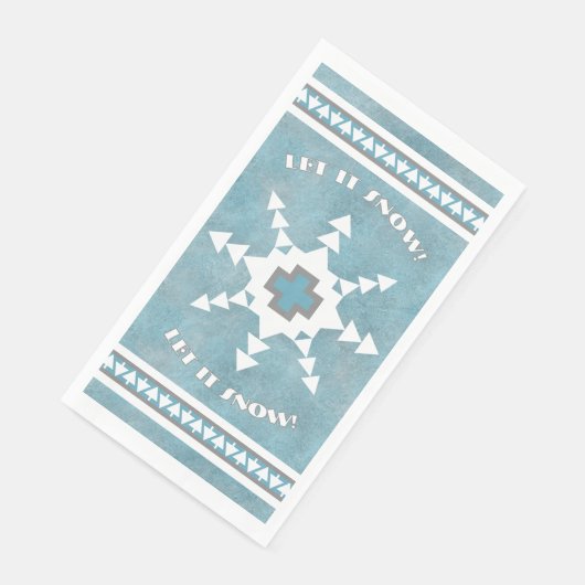 Serviette En Papier Southwest Winter Geometric Snowflake Personalized (Coin)