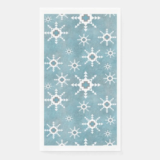 Serviette En Papier Southwest Winter Geometric Snowflakes Pattern (Devant)