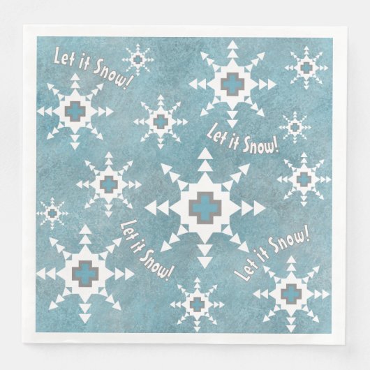 Serviette En Papier Southwest Winter Géométrique Snowflakes Personnali (Devant)