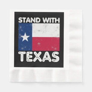 Serviette En Papier Soutien au Texas Je suis avec le drapeau texan du