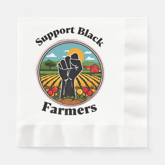 Serviette En Papier Soutien aux agriculteurs noirs (Devant)
