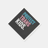 Serviette En Papier Soutien LGBT Pride Protéger les enfants trans Vint (Coin)