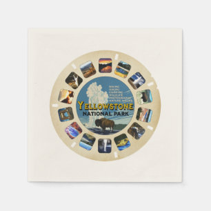 Serviette En Papier Souvenir du parc national Retro Vintage Yellowston