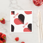 Serviette En Papier Soyez à moi Valentine Red Stripe Heart (En situation)