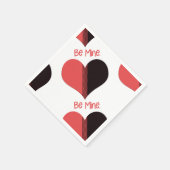 Serviette En Papier Soyez à moi Valentine Red Stripe Heart (Coin)