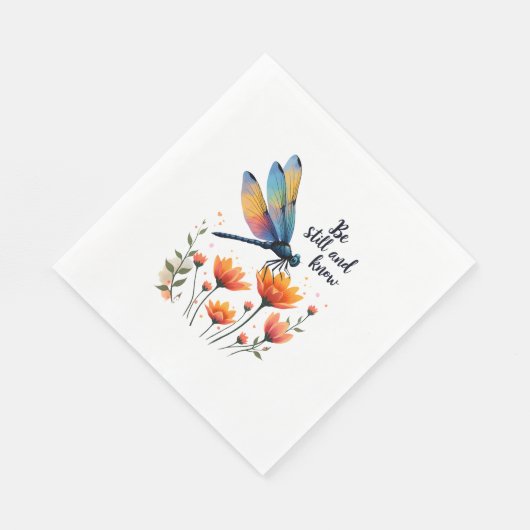 Serviette En Papier Soyez calme et connaître Floral Dragonfly Christia (Coin)