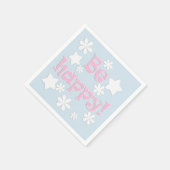 Serviette En Papier Soyez heureux fleurs étoiles texte anniversaire ba (Coin)