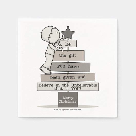 Serviette En Papier Soyez l'arbre de Noël-cadeau (Devant)