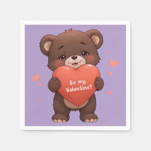 Serviette En Papier Soyez mon Valentin ? (Devant)