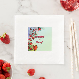 Serviette En Papier Soyez sain et heureux Papier Ciel Napkin