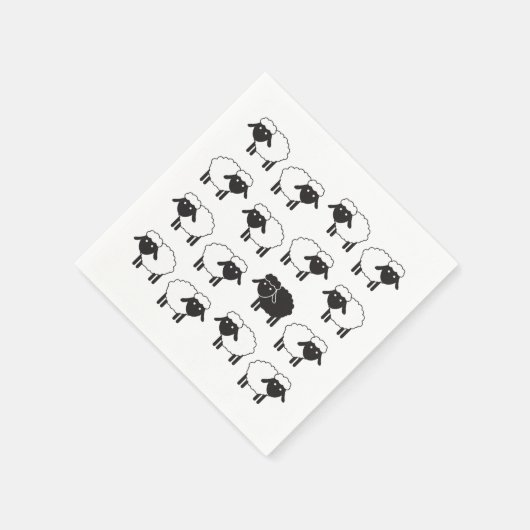 Serviette En Papier Soyez toujours Ewe Noir Mouton (Coin)