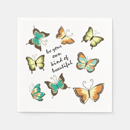 Serviette En Papier Soyez vos propres beaux papillons (Devant)